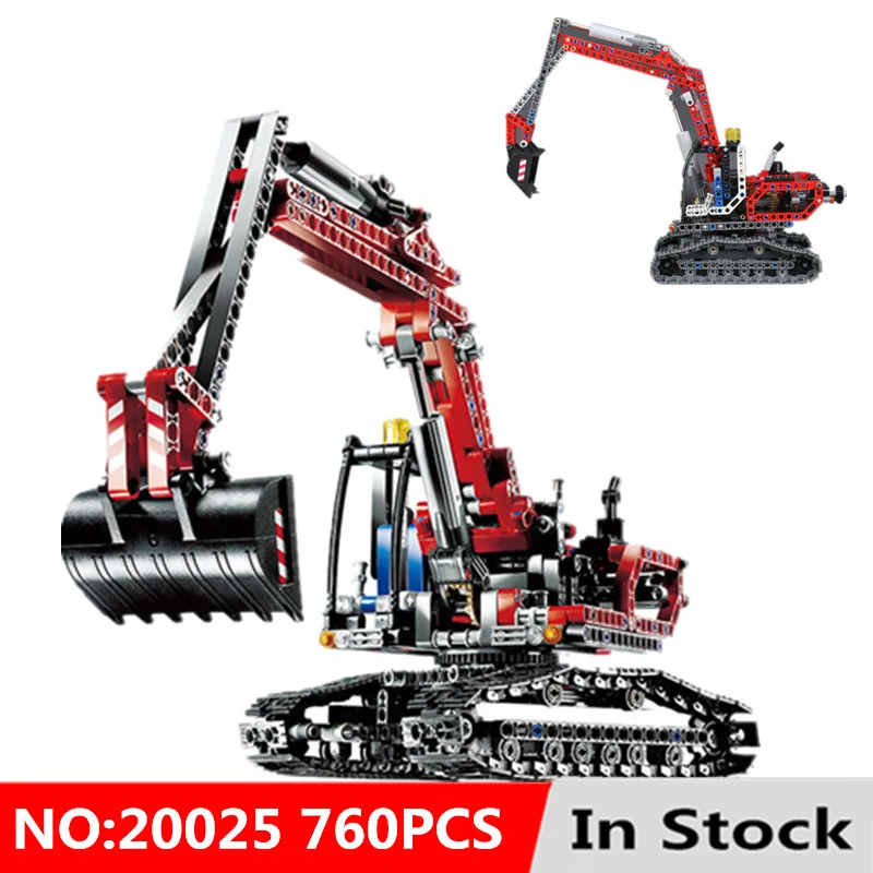 Technic Подлинная серия красный инженерный экскаватор Набор Diy строительные блоки игрушки для детей Подарки совместимы с L брендом