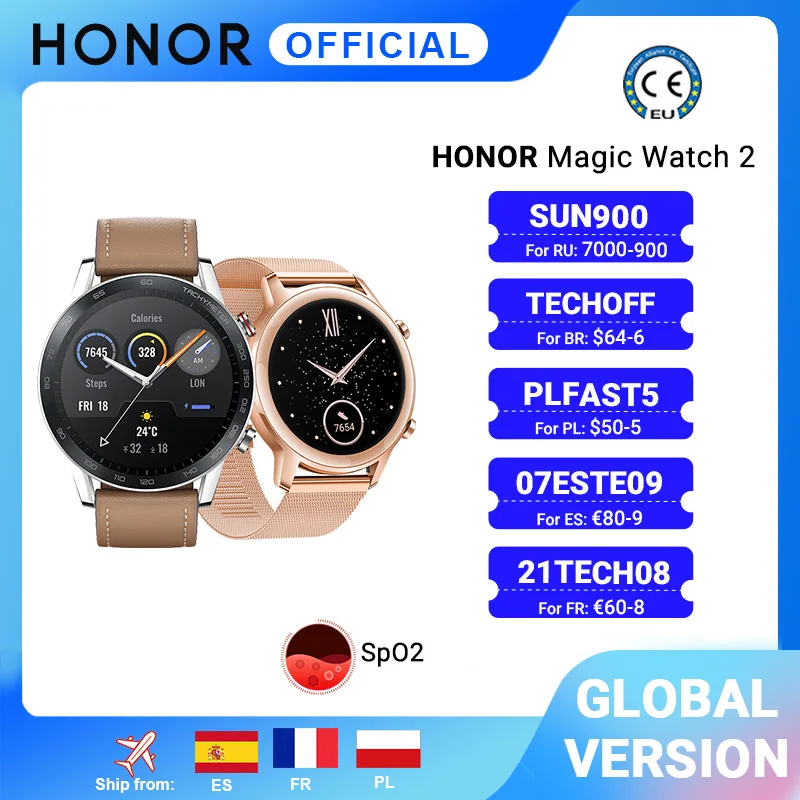 Умные часы глобальная версия Honor Magic Watch 2 водонепроницаемые Смарт-часы Bluetooth 5 1 с