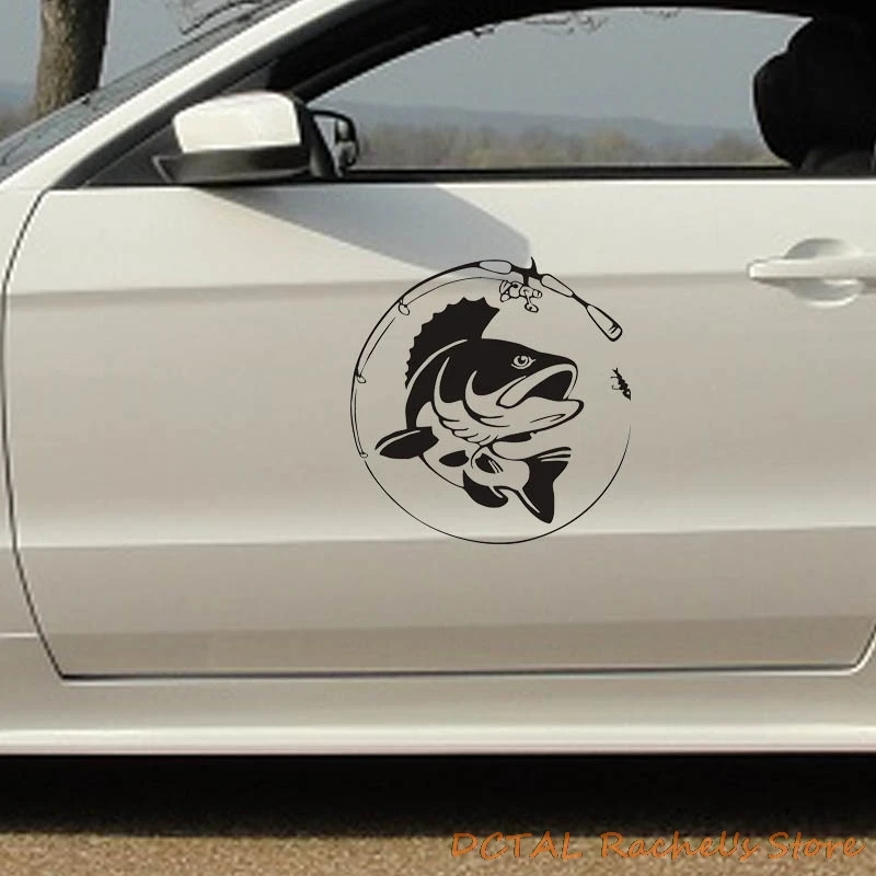 Fishing Car Sticker Fish Decal Fuel Tank Cover Door Window Trunk Motorcycle Helmet for  VW Golf Polo SUV Laptop