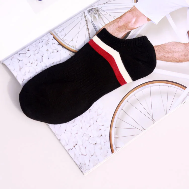 Black High Quality Cotton Men Socks Male Spring Summer Low Cut Ankle Socks Men Short Dress Socks EU 39-44 Meias - Цвет: Black