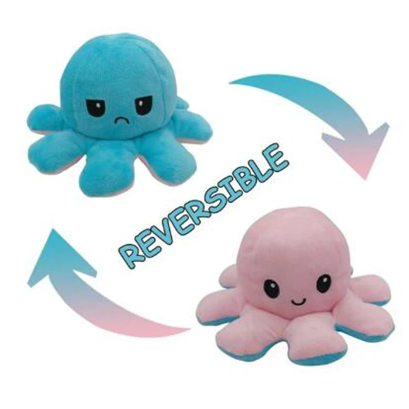 

Peluche Double Face Octopus Pillow Stuffed Toy Dolls Soft Simulation Reversible Octopus Plush Doll Cute Children Kids Toys