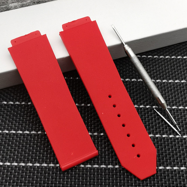 Brand Watch Strap 25*19mm 22mm buckle Belt Male Watch accessorie Silicone Strap For Hublot Men Watchband  band Fusion series