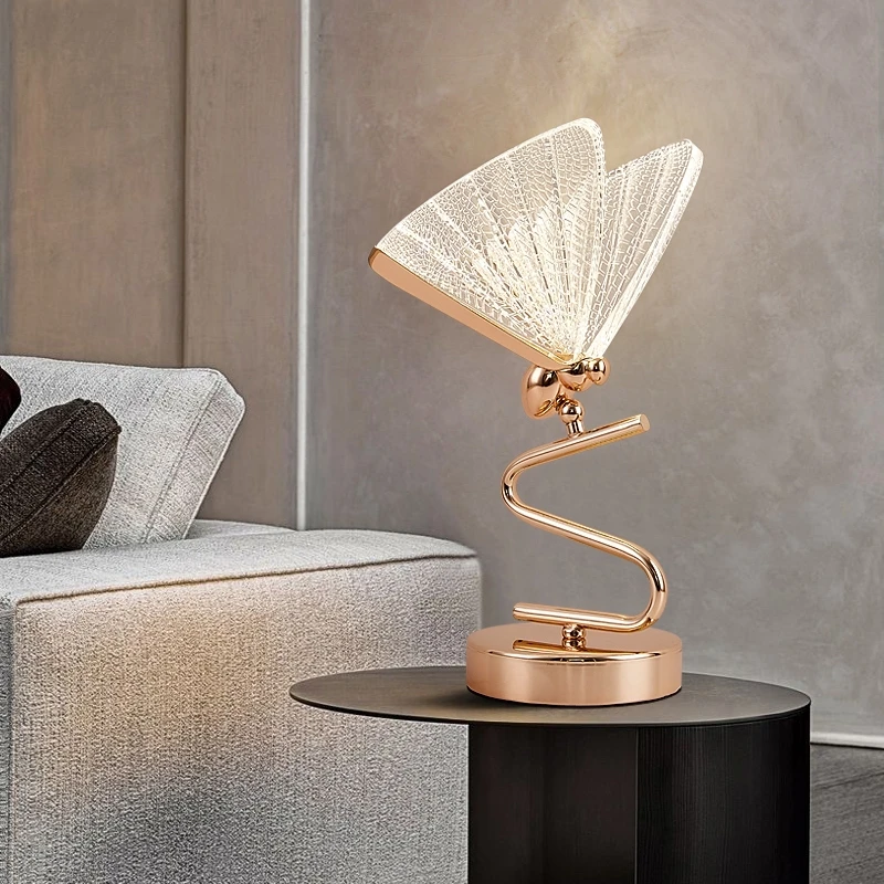 Butterfly Lampshade Nordic Bedside Lamp - Close-up