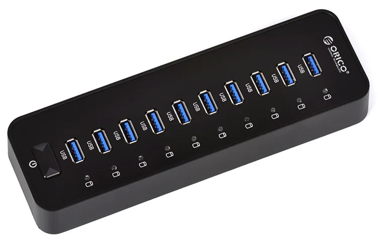 

Orico P10-U3 10 USB3.0 Hub High-Speed Hub with 12V3A Power Supply VL812 Chip