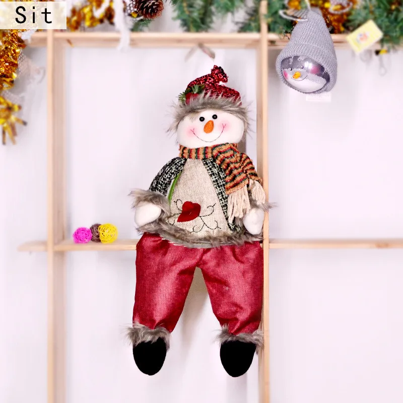 Милый Санта Клаус Снеговик Рождественские куклы Рождественские украшения для дома Выдвижная стоящая игрушка кукла детский подарок на день рождения - Цвет: B3