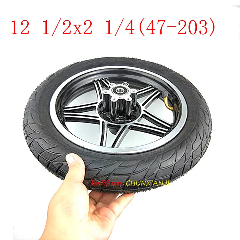 Новейшие 12-дюймовые колеса 12 1/2X2 1/4 47-203 камера шины с дисковым тормозом обода с калибровыми отверстиями подходит для многих газовых электрических скутеров и электронных велосипедов