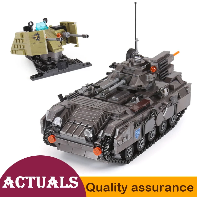 

06018 Across Battlefield Armoured Cehicle Cannon Car Military Tank Building Block Model Bricks Toy Technic Set Compatible legoed