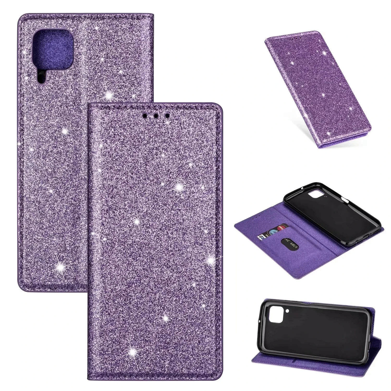 Custodia Glitter Bling per Huawei P20 P30 P40 Compagno 10 20 Pro Lite P Smart 2019 Y6 Y7 2019 Honor 8A Portafoglio di vibrazione Fonda Proteggi_voghion.com