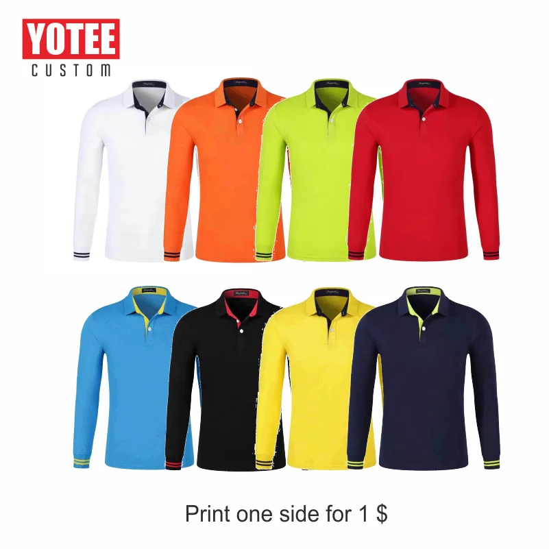 Custom long sleeve polos Clearance