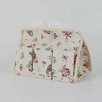 

Multi-function Floral Fabric Storage Box Storage Box Rose Tissue Paper Towel Box Finishing Box Cotton And Linen