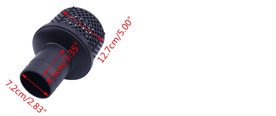 3" 76mm Plastic Strainer Filter Screen for Water Pump Suction Hose Black New 