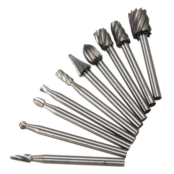 

10PC 1/8 Shank Double Cut Carbide Rotary Burr Die Grinder Grinding Bit Tool Set