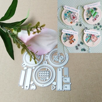 

New process design metal cutting printing label combination decoration scrapbook process paper card record printing