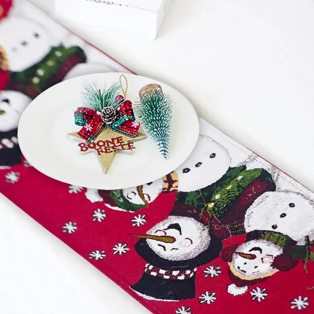 HUIRAN Merry Christmas льняные настольные флаги, крышки, рождественские украшения для дома, Рождественский Снеговик, скатерть для стола лось, настольный декор, год