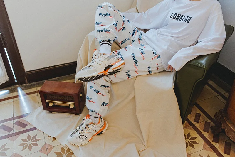 Autumn Couple Tide Brand Full Printed Trousers Men's Tide Hip Hop Loose Pants Ins Super Popular New Arrival Pants