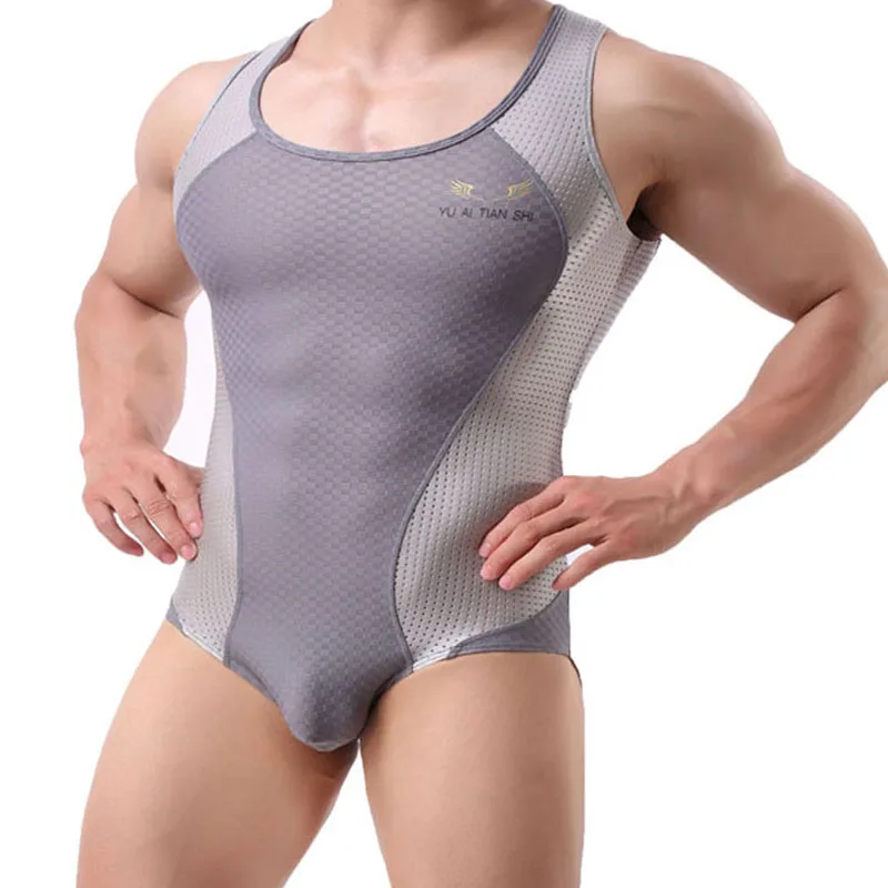 Men's Leotard Jumpsuit Bodysuits Body Building Shapers Tights Men Singlet Underwear Bikini One-piece Male Underwear Shapers