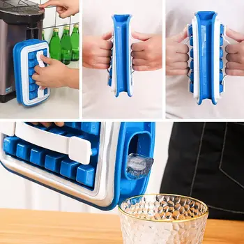

36Cubes Ice Cream Mould Ice Cube Tray Foldable Portable Ice Dessert Kitchen DIY Cube Tools Mold Tray Mold Maker Household V5F8
