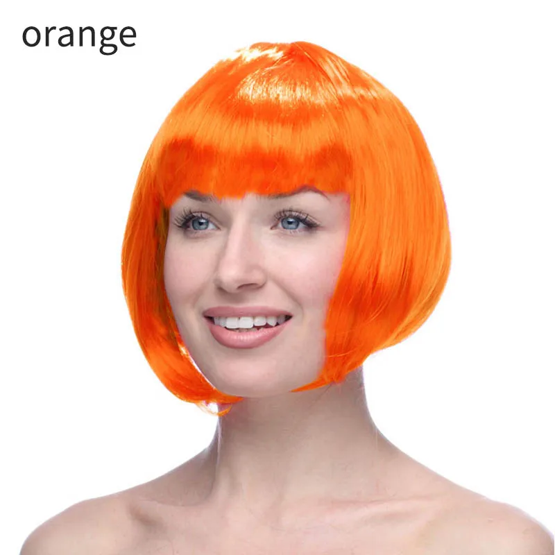 Short Straight Colorful Bob Wigs Halloween Wig Cosplay Accessories Multifunction PET 1Pcs Costume Ball Rave Party Supplies