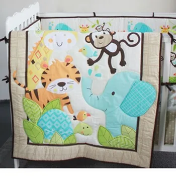 

Baby Quilt for Newborn Boy girl Cuna Quilt 84x107cm Crib Quilt 1pcs Hot Selling 100% Cotton Embroidery Cartoon animal flower