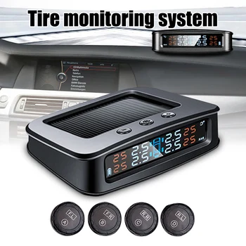 

Car Tire Pressure Monitoring System Solar Power Smart Wireless TPMS 4 Sensors XR657
