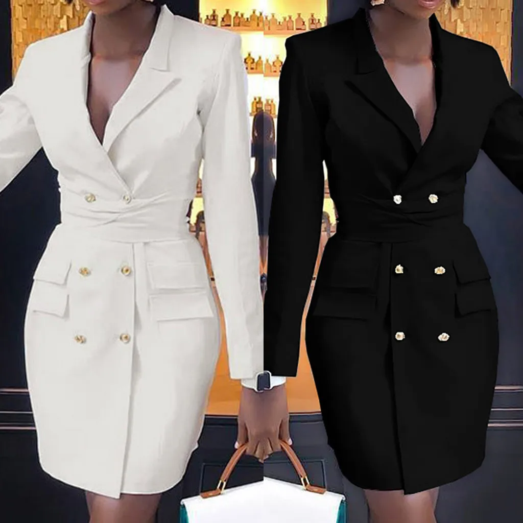 

Women Plus Size Blazer Tops Long Sleeve Pockets Jacket Ladies Office Wear Loose Party Plus Size 5XL Drop shipping