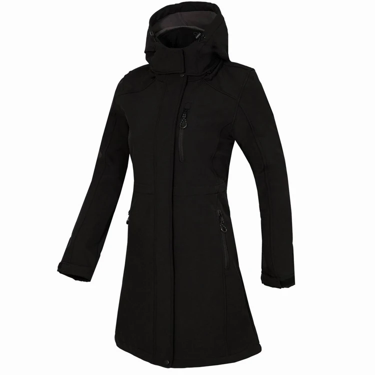 Woman's Coat Outdoor Long Style Fleece Hiking Camping Trekking Casual Sports Hooded Jacket Windbreaker Soft Shell Clothing