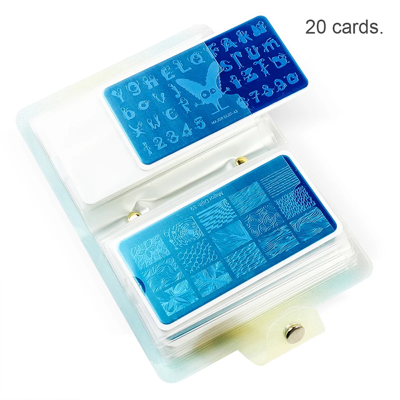 20slots Nail Stamping Plate Holder For 6.5*12.5cm Stamping Plates Collection Nail Art Stamp Organizer Nail Stamping Album