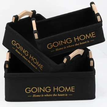 

Home Laundry Basket Household Portable Felt Storage Basket Fabric Storage Bin Collapsible Toys Organizer Black Storage Basket