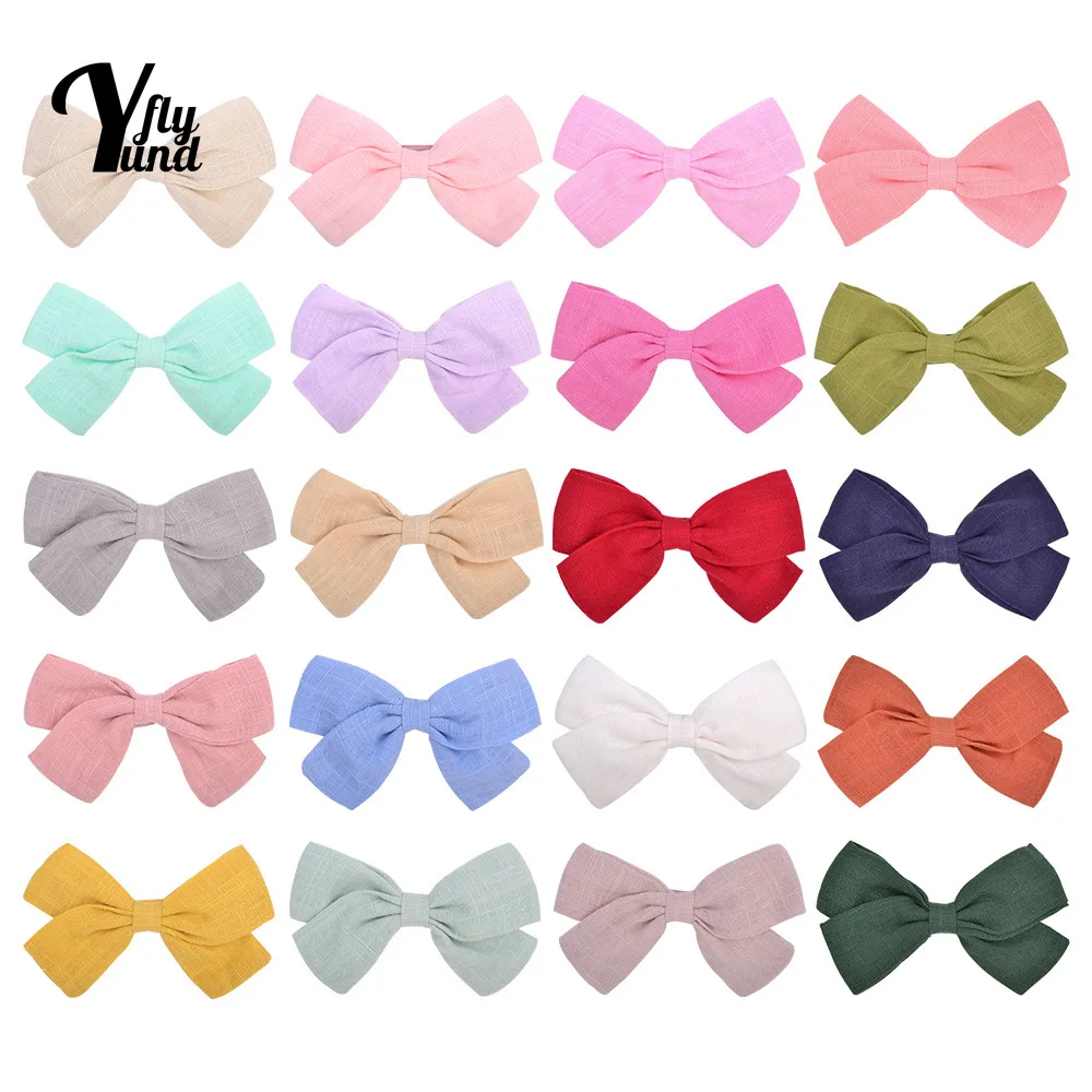 

Однотонные банты Yundfly 3,6 дюйма ручной работы, зажимы для волос для младенцев, Модные челки для маленьких девочек, заколки для волос, детские головные уборы, подарок на день рождения