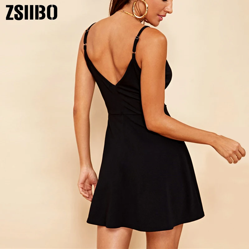 ZSIIBO новое платье Клубные Вечерние черные сексуальные Холтер сплошная цветная намотка без рукавов Талия Короткое женское платье