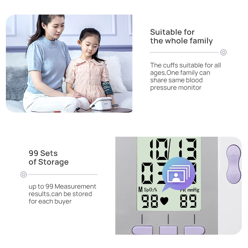 CONTEC08C Automatic Digital Blood Pressure Monitor BP Monitor Sphygmomanometer Heart Beat Rate Pulse Meter Large Screen blood pressure monitor blood pressure meter