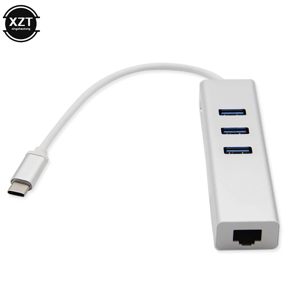 USB-C адаптер Ethernet 3 USB C концентратор для Ethernet RJ45 Lan адаптер Сетевая карта гигабит Интернет для Macbook Pro Android type C концентратор