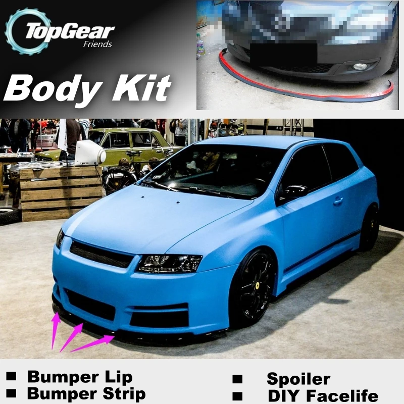 Дефлектор губ бампера для Fiat Stilo 2001 ~ 2010 передняя юбка спойлера ДЛЯ вентиляторов
