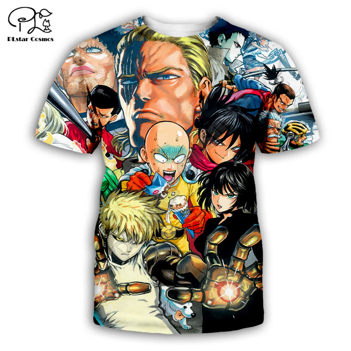 

PLstar Cosmos One Punch Man 3D Printed Men for women t shirt summer Short sleeve shirt Casual T-shirt top style-1