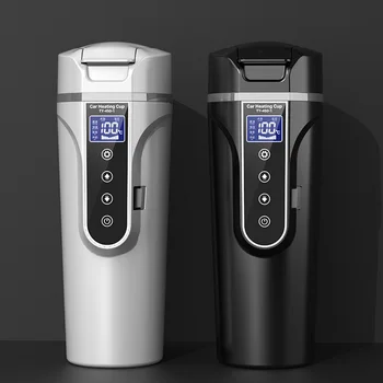 

Auto Supplies Car Heating Cup 12V/24V Universal Travel Heating Mug Stainless Steel Thermos Water Heater Kettle for Coffee/Milk