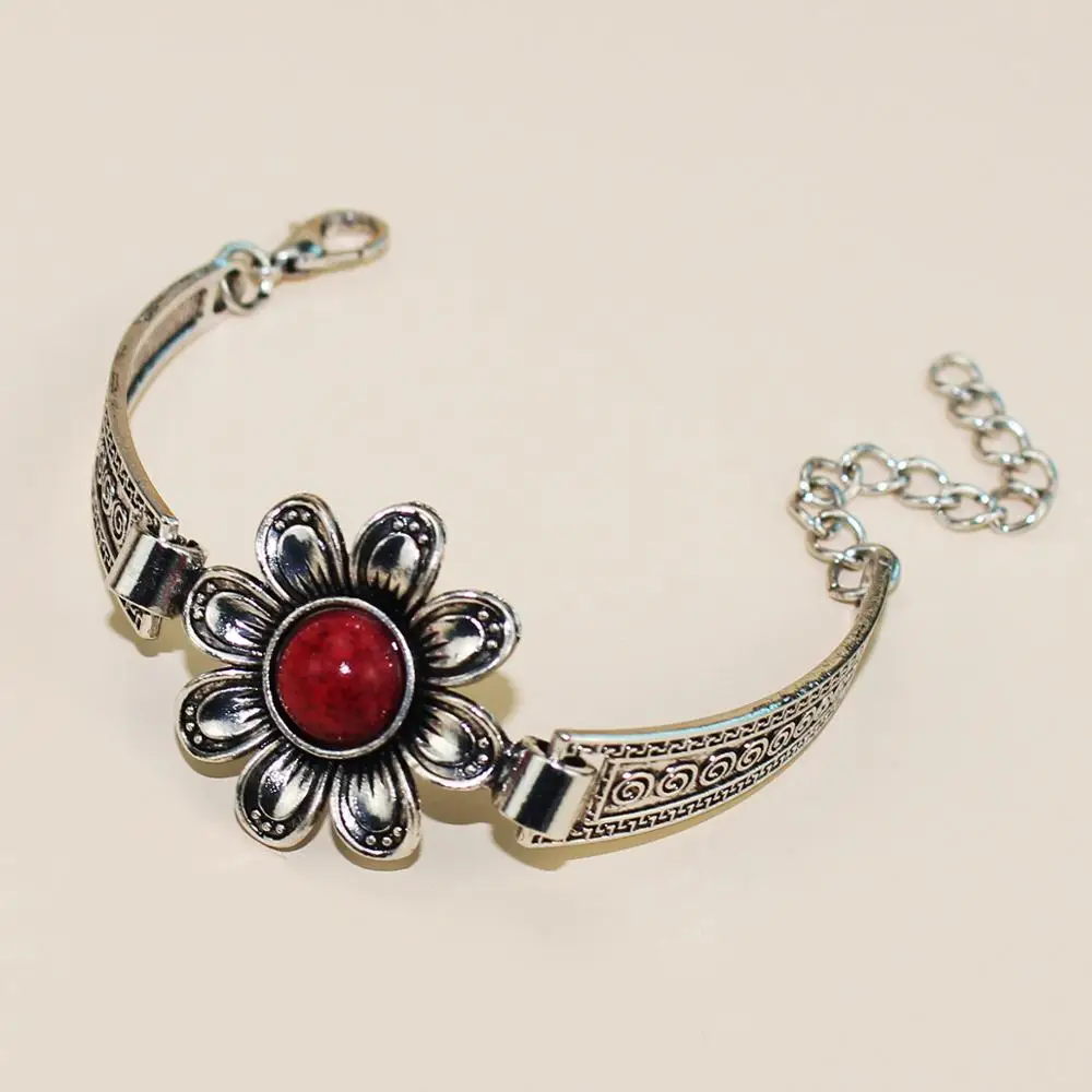 Винтажный браслет с цветами индивидуальные бирюзовые ювелирные изделия в