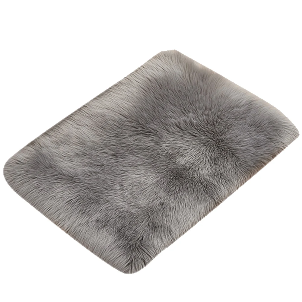 Ковер, нескользящий декоративный коврик для гостиной, прихожей, искусственный мех, для дома, мягкий, пушистый, для спальни, однотонный, прямоугольный пол