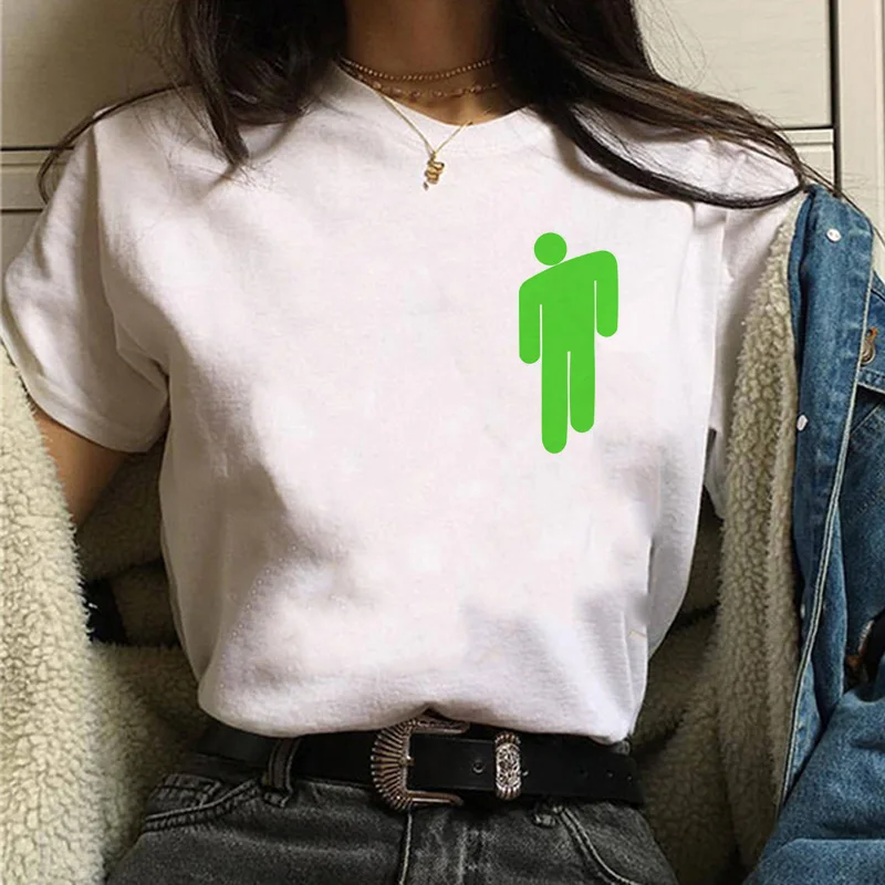 543 Billie eilish женская футболка Забавный корейский стиль ulzzang I Am A Bad Мужская футболка Повседневная летняя harajuku женская футболка с коротким рукавом - Цвет: 543