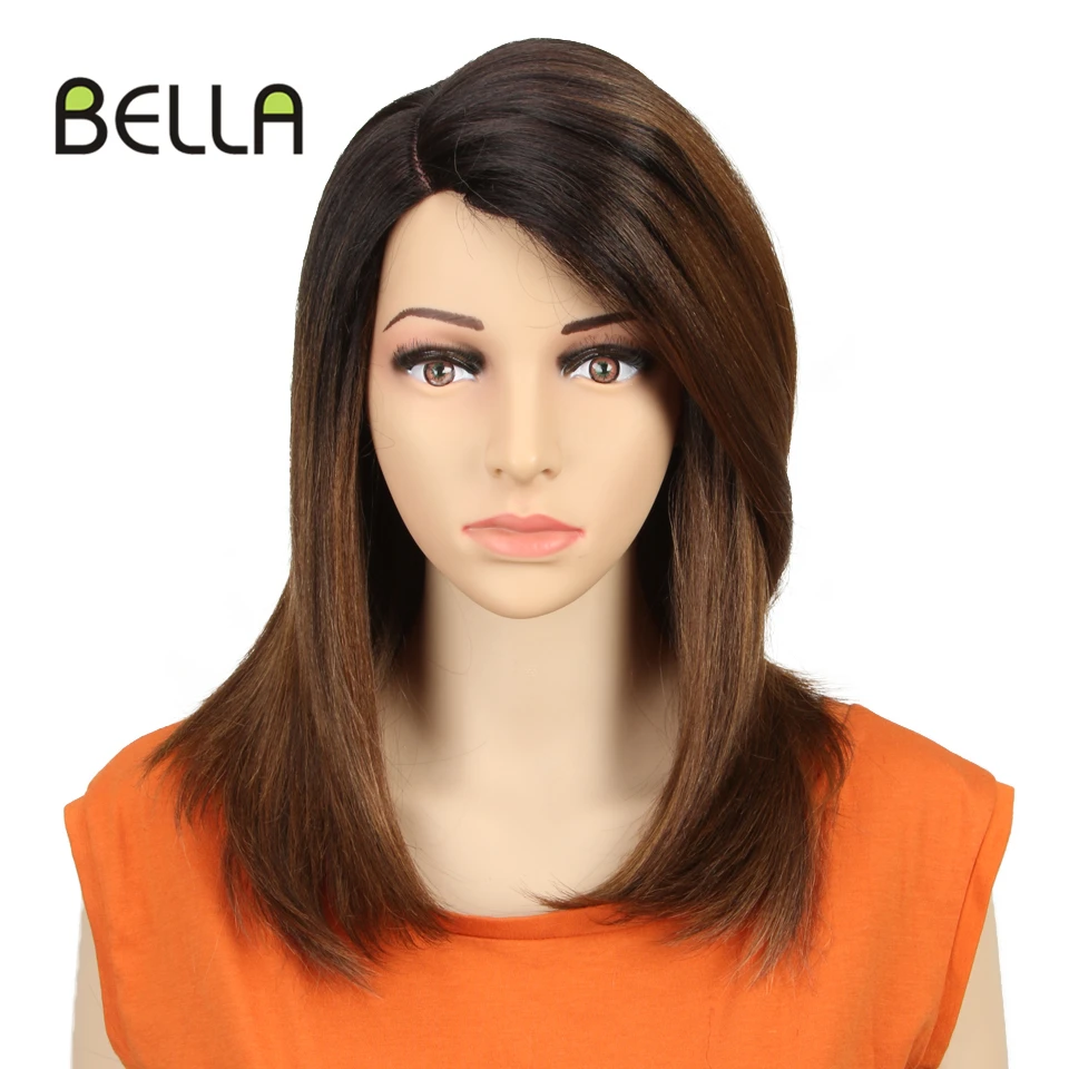 Парик Bella Bob короткий синтетический парик на сетке прямые волосы 18 дюймов боковая