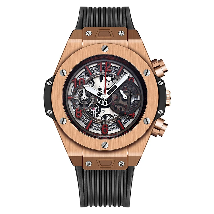 

Switzerland Diamond cutting Japan MIYOTA quartz New brand watch cross-border men's watch sports silicone relogio masculino