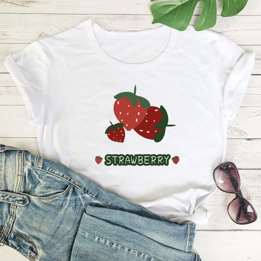 Женская футболка с забавным принтом в виде фруктов женская летняя эстетичная