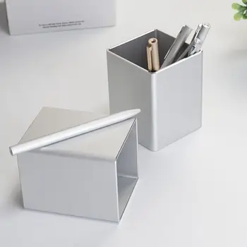 

Metal Square Desk Pen Pencil Organizer Cup Storage Holder Aluminum Containers