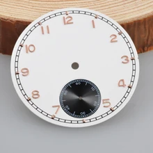 Детали для часов, 38,9 мм белый стерильный циферблат, черные циферблаты, циферблат для часов, подходит для 6498, ручной обмотки, часовой механизм