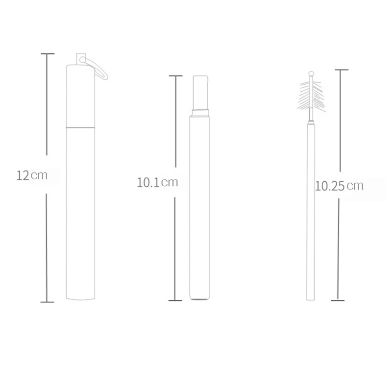 Складная соломка из нержавеющей стали многоразовая гнущаяся соломинка для напитков с футляром и щетка для чистки путешествий домашнего офиса