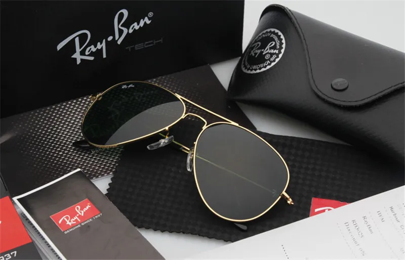 RayBan Солнцезащитные очки женские RayBan RB3025 открытый glassate RayBan солнцезащитные очки для мужчин/женщин ретро солнцезащитные очки Ray Ban Авиатор RB3025 - Цвет: RB3025-1