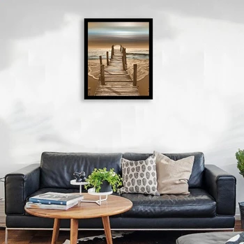 

Frame Picture Diy Painting By Numbers Landscape Kit Modern Home Wall Art Picture Unique Gift For Home Decors Artworks Beach End
