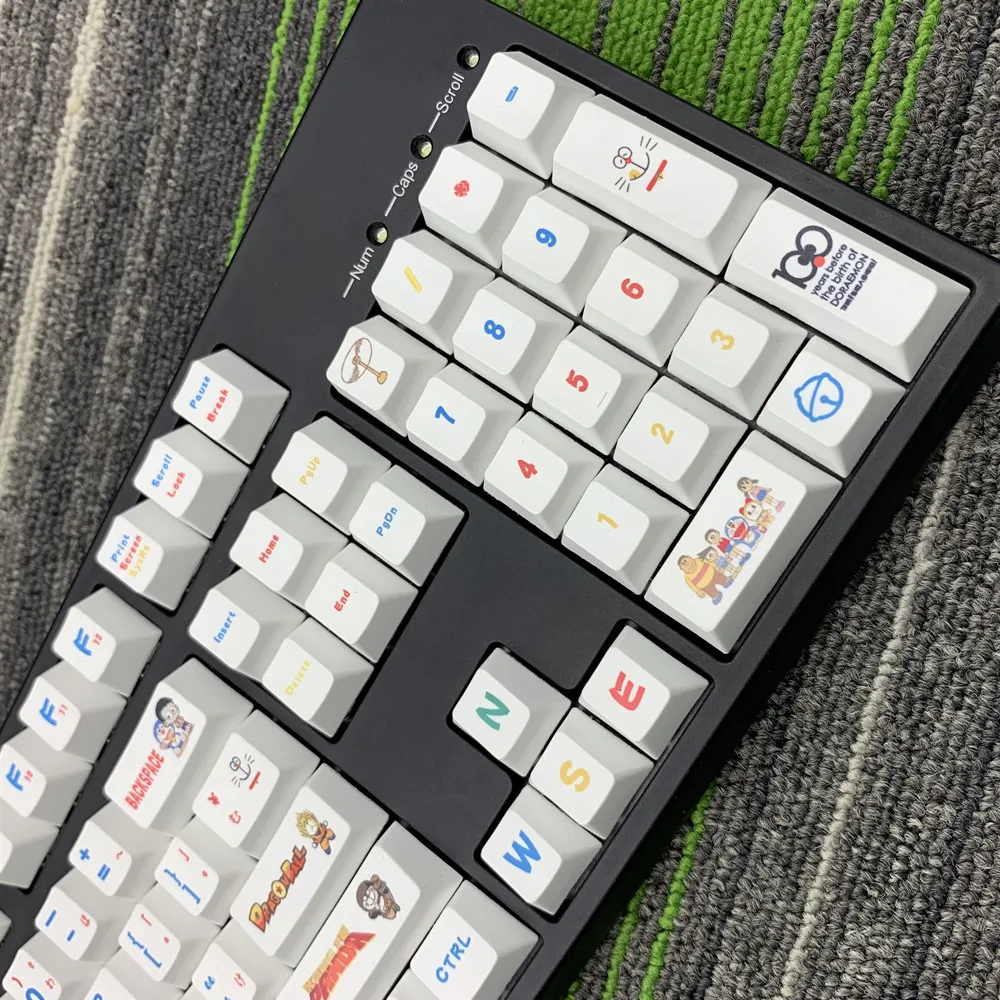 Doraemon PBT cherry perfil MX para teclado mecanico keycap краситель-Sub японский Kyecaps