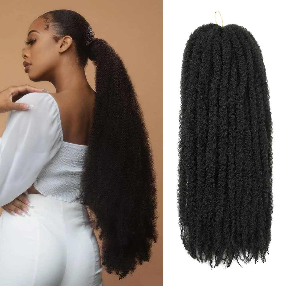18 trenzas Marley sintético Afro rizado Crochet trenzado extensiones de cabello Yaki Ombre Marley giro del pelo para las mujeres negras Lizzy