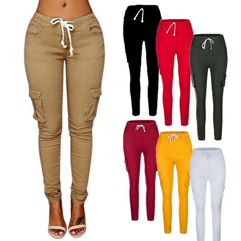 Tasa de descuento Pantalones Cargo para mujer, pantalón táctico, informal, harén, ropa militar, pantalones de chándal con múltiples bolsillos y5KqQ3RzE