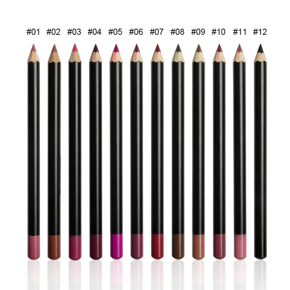 10 Piece Mixed Colors Private Label Lip Liner Pen Matte Brown Lipliner Best Waterproof Lipstick